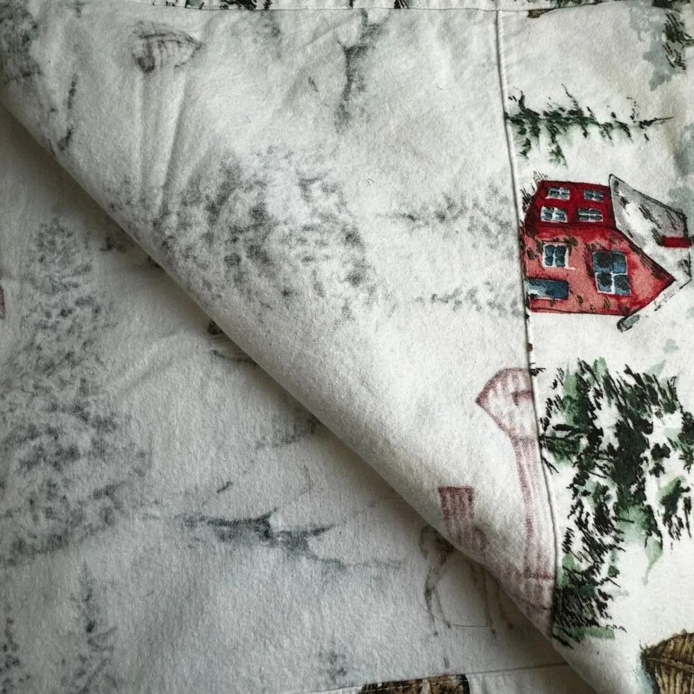 Cuddledown 100% Cotton Flannel Full Size Flat/Fitted Sheet Set (No Pillow Cases)